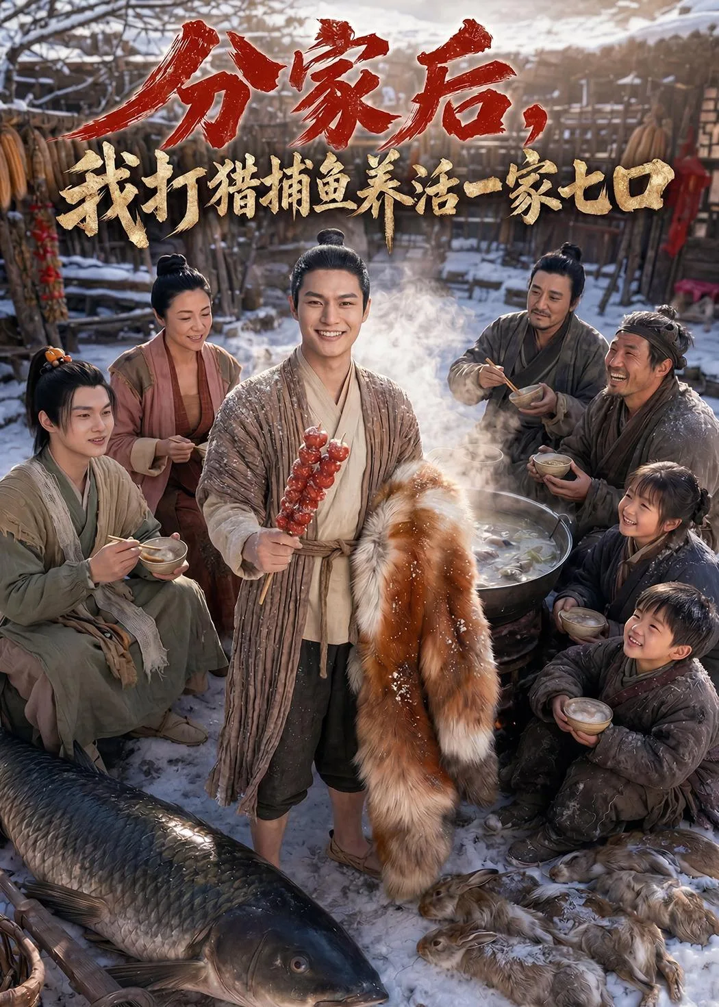 分家后,我打猎捕鱼养活一家七口